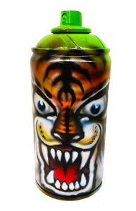 Painted Tiger on Empty Spray Can