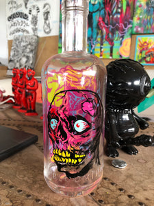 Reverse Painted Bottle Skully Round 2