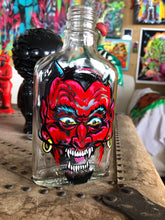 Load image into Gallery viewer, Reverse Painted Glass Bottle Devil. Round 2